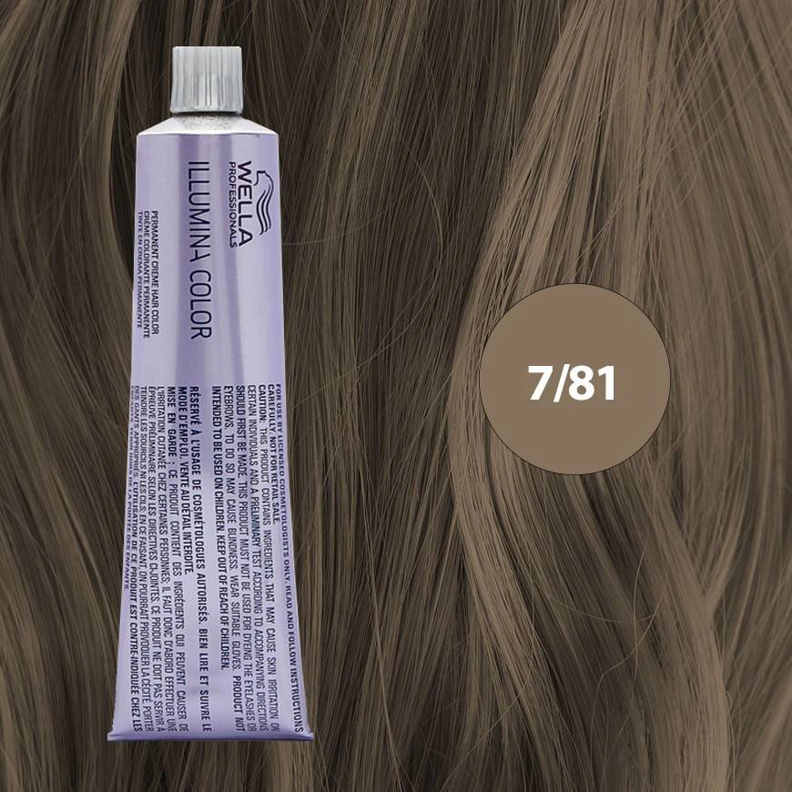Illumina Color Hajfesték - 7/81 60ml Medium Pearl Ash Blonde főképe